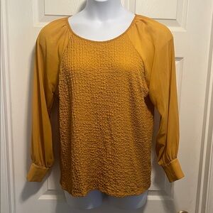 Cato Mustard Textured Blouse